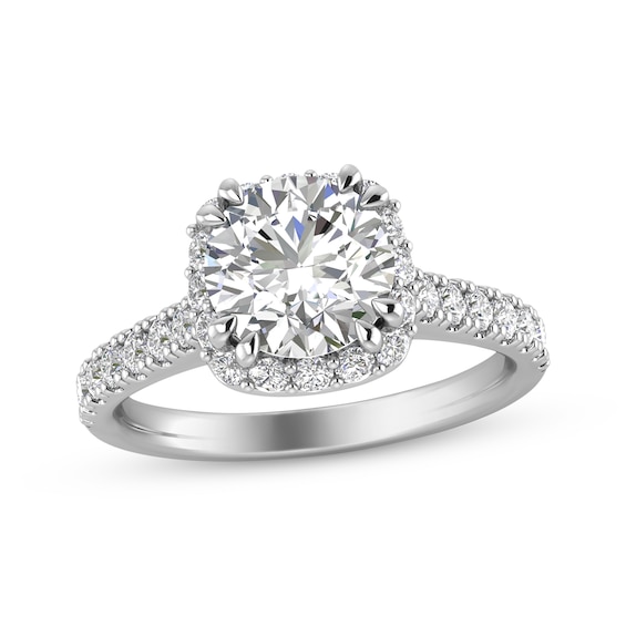 Lab-Grown Diamonds Engagement Ring 1-7/8 ct tw Round-cut 14K White Gold