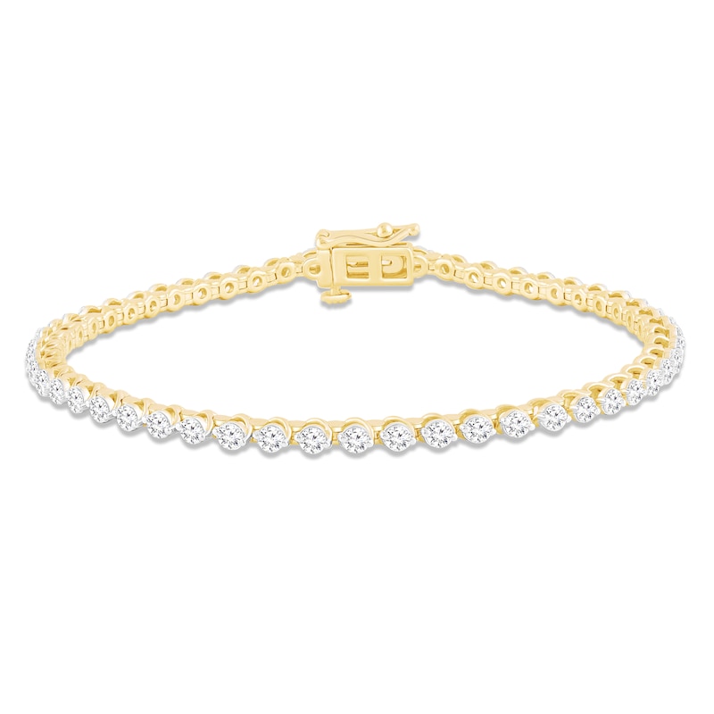 Lab-Created Diamonds by KAY Tennis Bracelet 3 ct tw 14K Yellow Gold 7.25"