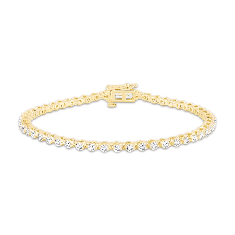 Main Image 1 of KAY Lab-Grown Diamonds Tennis Bracelet 3 ct tw 14K Yellow Gold 7.25&quot;