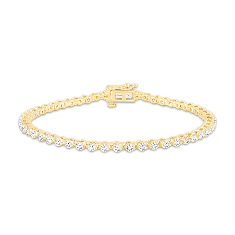 Lab-Created Diamonds by KAY Tennis Bracelet 3 ct tw 14K Yellow Gold 7.25"