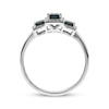 Thumbnail Image 2 of Square-Cut Natural Blue Sapphire & Diamond Three-Stone Ring 1/8 ct tw 10K White Gold