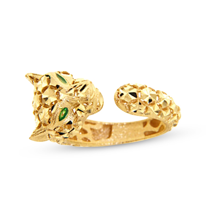 Italian Brilliance Deconstructed Panther Ring 14K Yellow Gold - Size 7