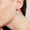 Thumbnail Image 2 of Unstoppable Love Lab-Created Diamond Teardrop Dangle Hoop Earrings 1 ct tw 14K White Gold