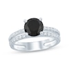 Thumbnail Image 1 of Round-Cut Black & White Diamond Engagement Ring 2-3/8 ct tw 14K White Gold
