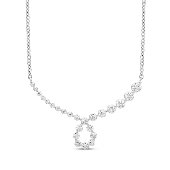 Diamond Loop Smile Necklace 1 ct tw 10K White Gold 18"