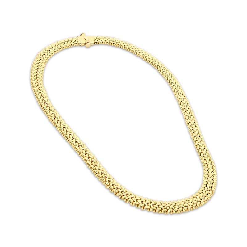 Main Image 2 of Woven Chain Necklace Hollow 14K Yellow Gold 18&quot;