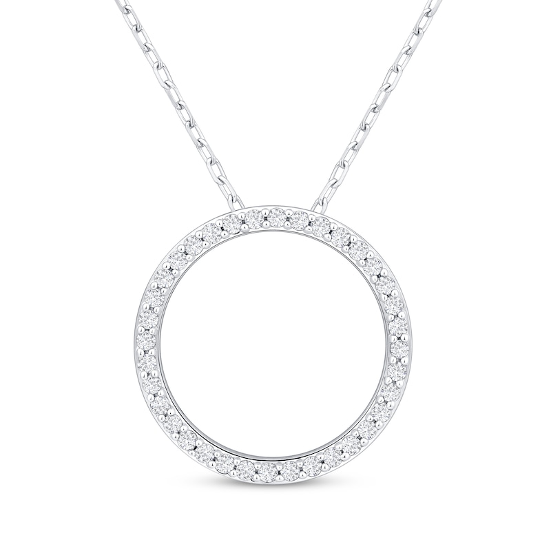 Main Image 1 of Diamond Circle Necklace 1/4 ct tw 10K White Gold 18&quot;