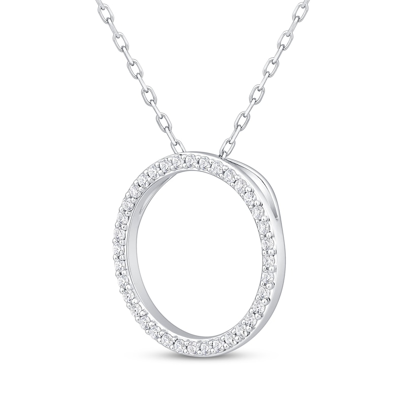 Main Image 2 of Diamond Circle Necklace 1/4 ct tw 10K White Gold 18&quot;