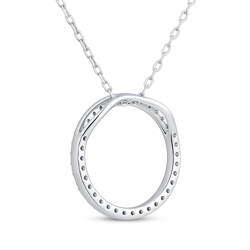 Main Image 3 of Diamond Circle Necklace 1/4 ct tw 10K White Gold 18&quot;