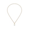 Thumbnail Image 2 of Cultured Pearl Drop Paperclip Chain Toggle Necklace 10K Yellow Gold 17"