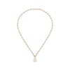 Thumbnail Image 3 of Cultured Pearl Drop Paperclip Chain Toggle Necklace 10K Yellow Gold 17&quot;