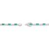 Thumbnail Image 3 of Emerald-Cut Lab-Created Emerald & White Lab-Created Sapphire Bracelet Sterling SIlver 7.25"