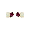 Thumbnail Image 1 of Toi et Moi Oval-Cut Opal & Pear-Shaped Rhodolite Garnet Earrings 10K Yellow Gold