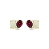 Thumbnail Image 2 of Toi et Moi Oval-Cut Opal & Pear-Shaped Rhodolite Garnet Earrings 10K Yellow Gold