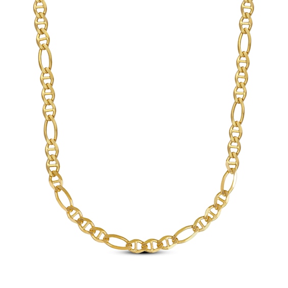 Solid Diamond-Cut Figarucci Chain Necklace 2.65mm 14K Yellow Gold 18"