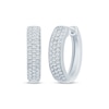 Thumbnail Image 1 of Diamond Pavé Hoop Earrings 3/8 ct tw 10K White Gold