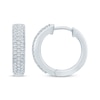 Thumbnail Image 3 of Diamond Pavé Hoop Earrings 3/8 ct tw 10K White Gold