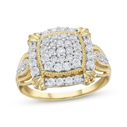 KAY Lab-Grown Diamonds Vintage-Style Multi-Diamond Fashion Ring 3/4 ct tw 10K Yellow Gold