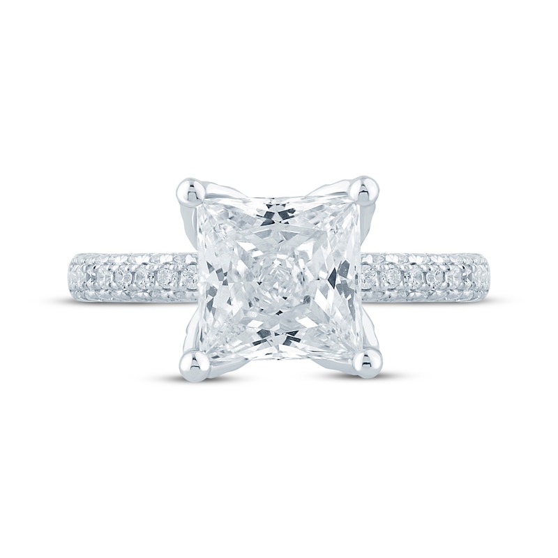 Monique Lhuillier Bliss Princess-Cut Lab-Created Diamond Engagement Ring 3-5/8 ct tw 18K White Gold