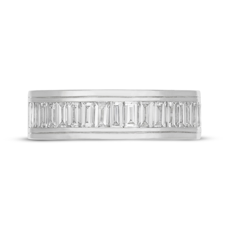 Main Image 3 of Men's Neil Lane Artistry Baguette-Cut Lab-Grown Diamond Wedding Band 1-1/2 ct tw 14K White Gold