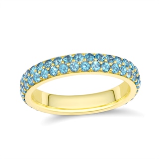 Stackable Birthstone Double Row Band Ring (1 Stone)