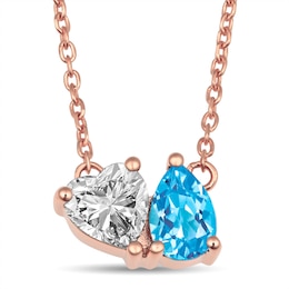 Toi et Moi Birthstone Necklace (2stones)