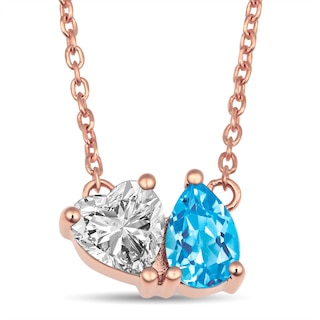 Toi et Moi Birthstone Necklace (2stones)