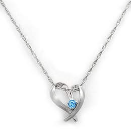 Birthstone Heart Necklace (1 Stone)