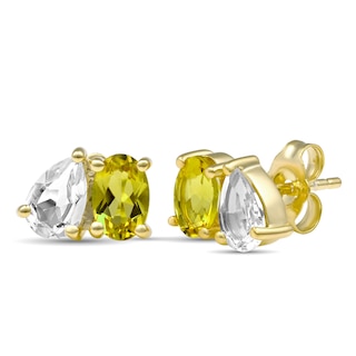 Toi et Moi Birthstone Earrings (2 Stones)