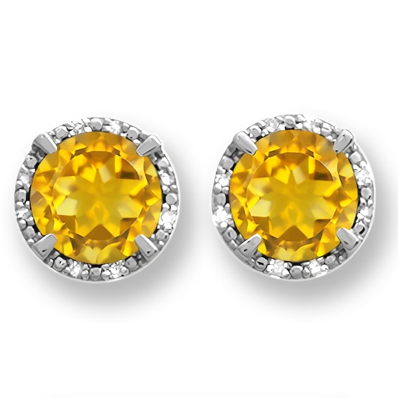 Diamond and Birthstone Earrings (1 Stone)