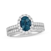 Neil Lane Oval-Cut London Blue Topaz & Round-Cut Diamond Bridal Set 7/8 ct tw 14K White Gold