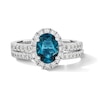 Thumbnail Image 3 of Neil Lane Oval-Cut London Blue Topaz & Round-Cut Diamond Bridal Set 7/8 ct tw 14K White Gold
