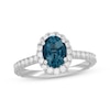 Neil Lane Oval-Cut London Blue Topaz & Diamond Engagement Ring 5/8 ct tw 14K White Gold
