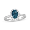 Thumbnail Image 1 of Neil Lane Oval-Cut London Blue Topaz & Diamond Engagement Ring 5/8 ct tw 14K White Gold