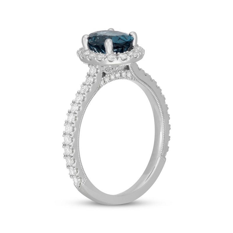 Main Image 2 of Neil Lane Oval-Cut London Blue Topaz & Diamond Engagement Ring 5/8 ct tw 14K White Gold