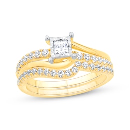 Princess-Cut Diamond Bridal Set 5/8 ct tw 14K Two-Tone Gold