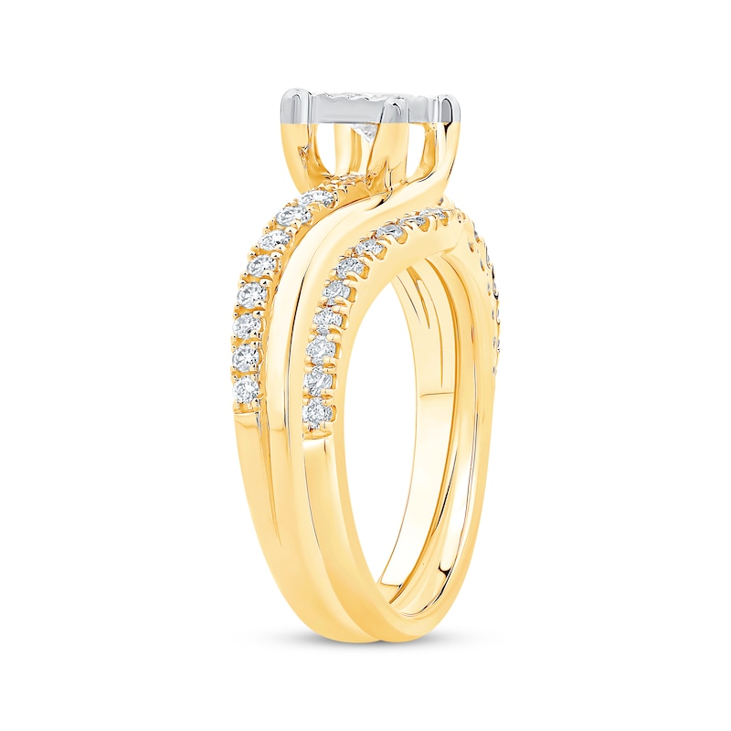 Main Image 2 of Princess-Cut Diamond Bridal Set 5/8 ct tw 14K Two-Tone Gold
