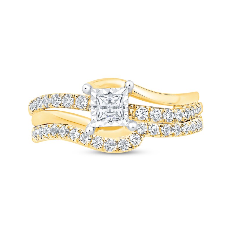Main Image 3 of Princess-Cut Diamond Bridal Set 5/8 ct tw 14K Two-Tone Gold