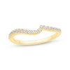 Thumbnail Image 1 of Now + Forever Round-Cut Diamond Curved & Notched Wedding Band 1/4 ct tw 14K Yellow Gold