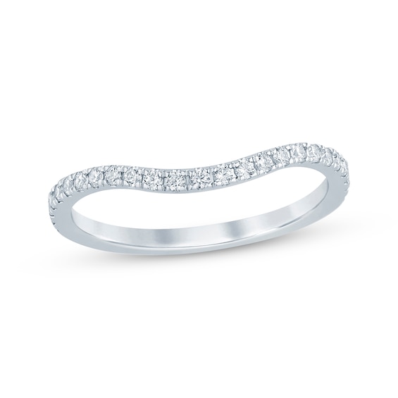 Diamond Curved Wedding Band 1/ ct tw 14K White Gold