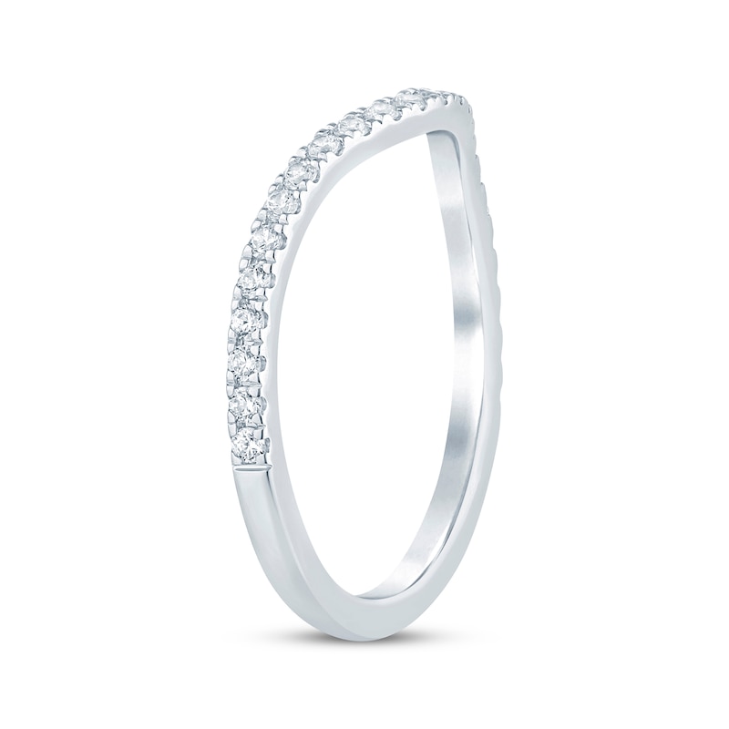 Main Image 2 of Now + Forever Diamond Curved Wedding Band 1/4 ct tw 14K White Gold