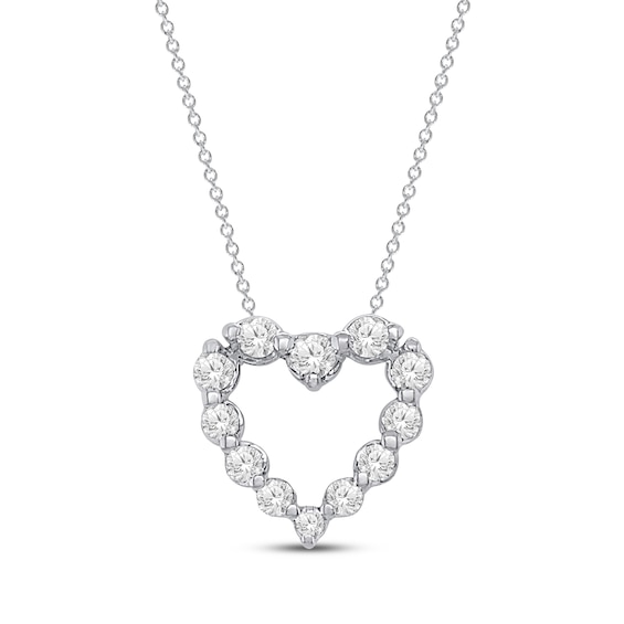 KAY Lab-Grown Diamonds Heart Necklace 1 ct tw 14K White Gold 18"