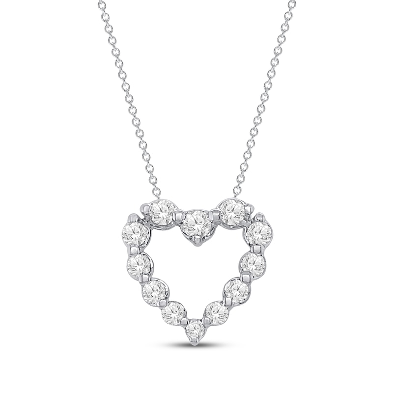 Main Image 1 of KAY Lab-Grown Diamonds Heart Necklace 1 ct tw 14K White Gold 18&quot;