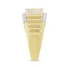 Thumbnail Image 1 of Men's Baguette & Round-Cut Diamond Diagonal Ring 1 ct tw 10K Yellow Gold