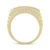 Thumbnail Image 2 of Men's Baguette & Round-Cut Diamond Diagonal Ring 1 ct tw 10K Yellow Gold