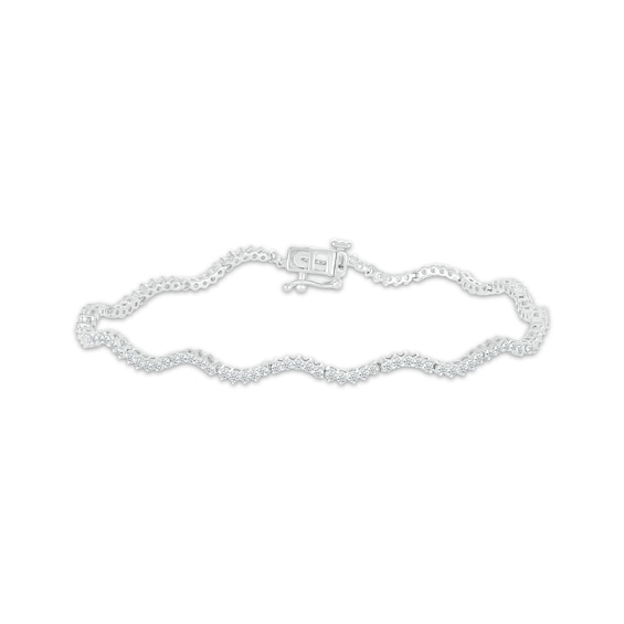 Diamond Squiggle Bracelet 1 ct tw 10K White Gold 7.25”
