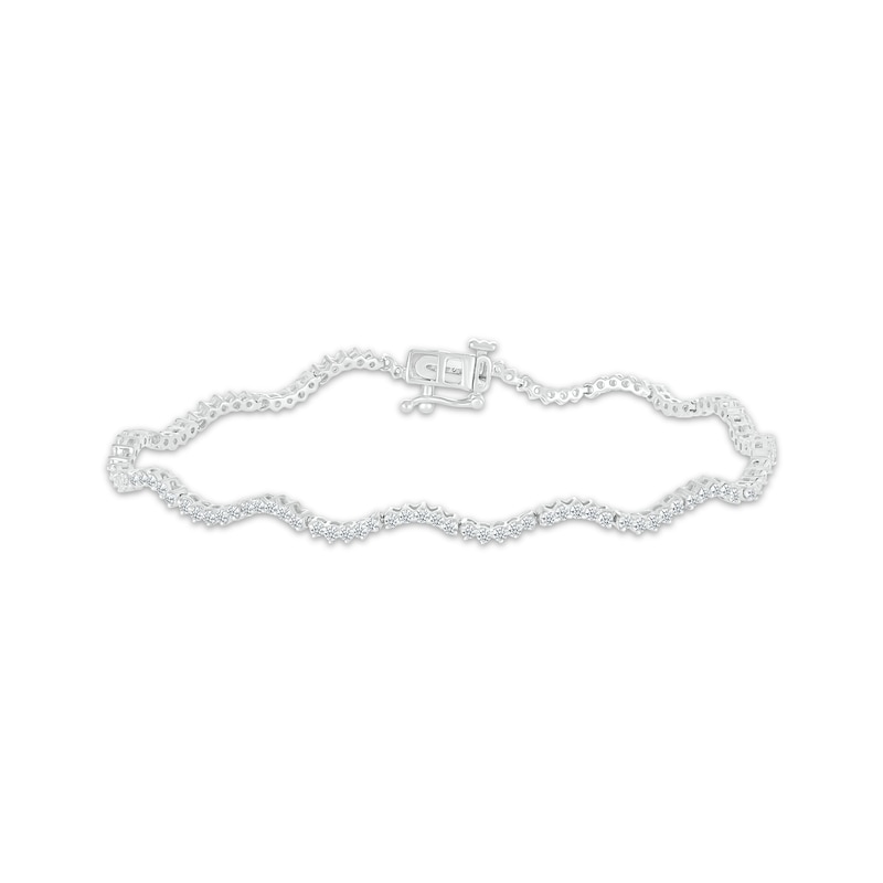 Main Image 1 of Diamond Squiggle Bracelet 1 ct tw 10K White Gold 7.25”