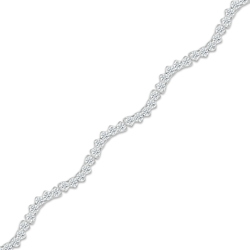 Main Image 2 of Diamond Squiggle Bracelet 1 ct tw 10K White Gold 7.25”