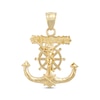 Thumbnail Image 0 of Men's Diamond-Cut Mariner’s Anchor & Wheel Crucifix Charm 10K Yellow Gold