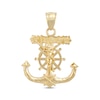 Thumbnail Image 1 of Men's Diamond-Cut Mariner’s Anchor & Wheel Crucifix Charm 10K Yellow Gold